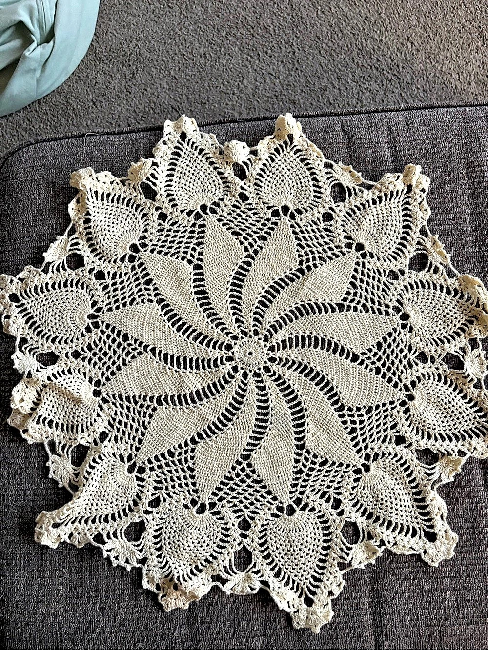 Handmade Crochet Floral Doily Set in Cream